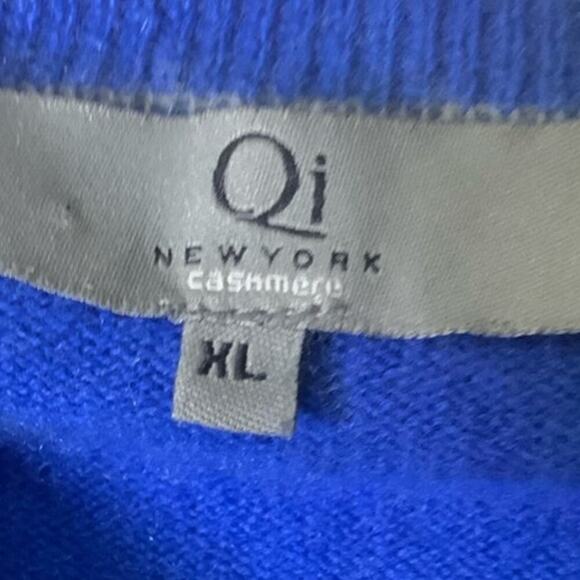 Vintage QI New York 100% Cashmere Sweater Men's Size XL Long Sleeves V-Neck Top - Picture 6 of 7